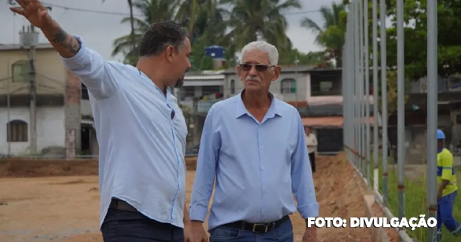 Prefeito acompanha obras em creche e em área de lazer