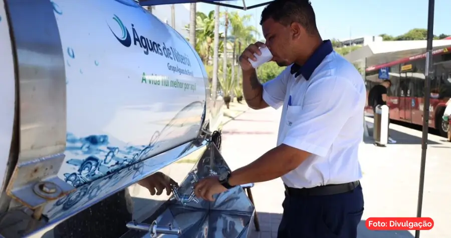 Pontos de hidratação e medidas contra o calor extremo em Niterói